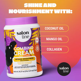 Salon Line applied while combing sections to reduce knots and breakage