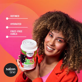 Salon Line cream texture close-up highlighting smooth, lightweight consistency