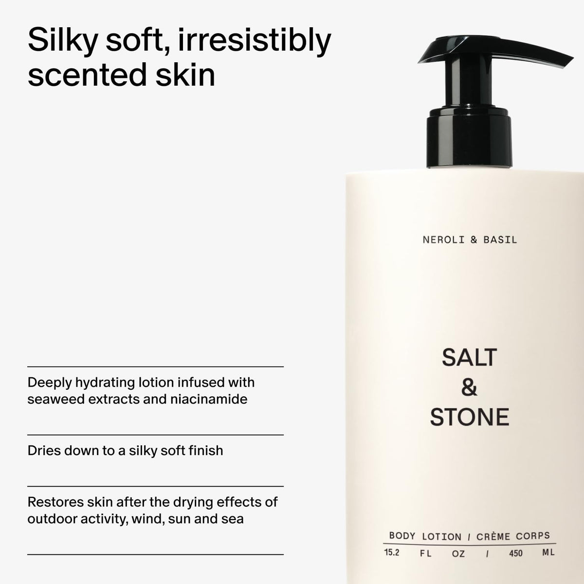 Salt & Stone application on forearm demonstrating hydration and non-greasy feel benefit