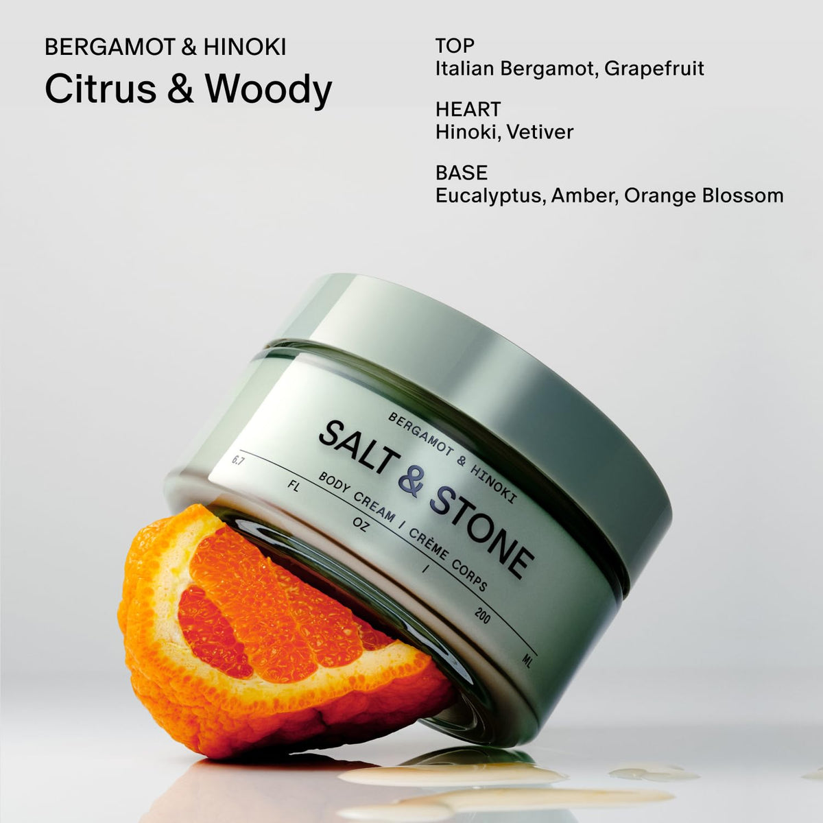 Salt & Stone spirulina and seaweed ingredients on slate, emphasizes skin nourishment