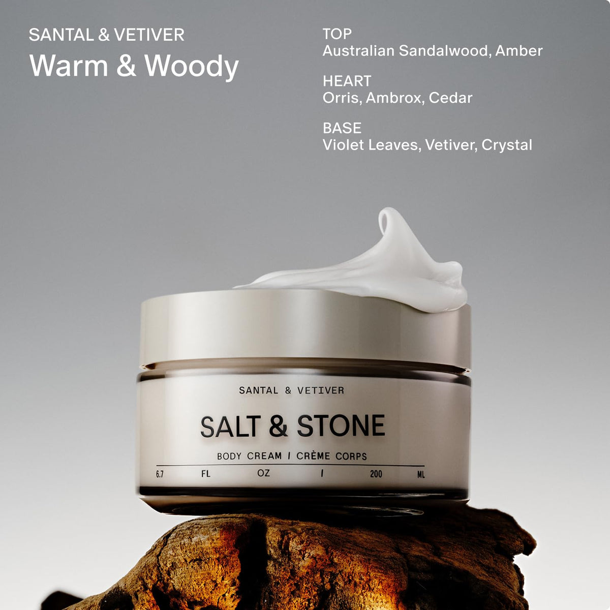 Salt & Stone pump dispenser detail emphasizing easy, mess-free application and control