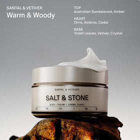 Salt & Stone pump dispenser detail emphasizing easy, mess-free application and control