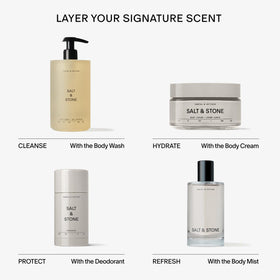 Salt & Stone beside wood and embers visualizing warm Santal & Vetiver fragrance experience