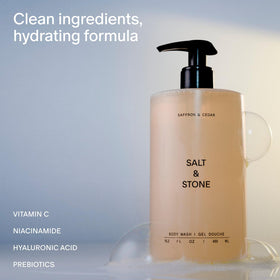 Salt & Stone rich lather texture close-up illustrating moisturizing foam