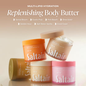 Saltair 10oz jar beside a hand to show product scale and easy daily use
