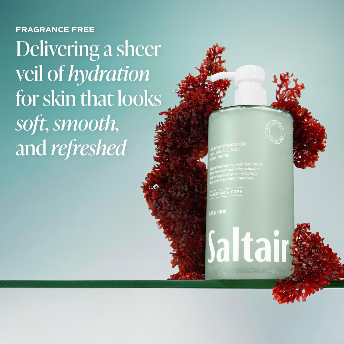 Saltair serum applied to forearm demonstrating quick absorption benefit
