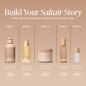 Applying Saltair body butter to forearm demonstrating smooth spread and softening effect