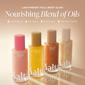 Saltair oil applied on arm demonstrating subtle glow and hydrated-looking skin benefit