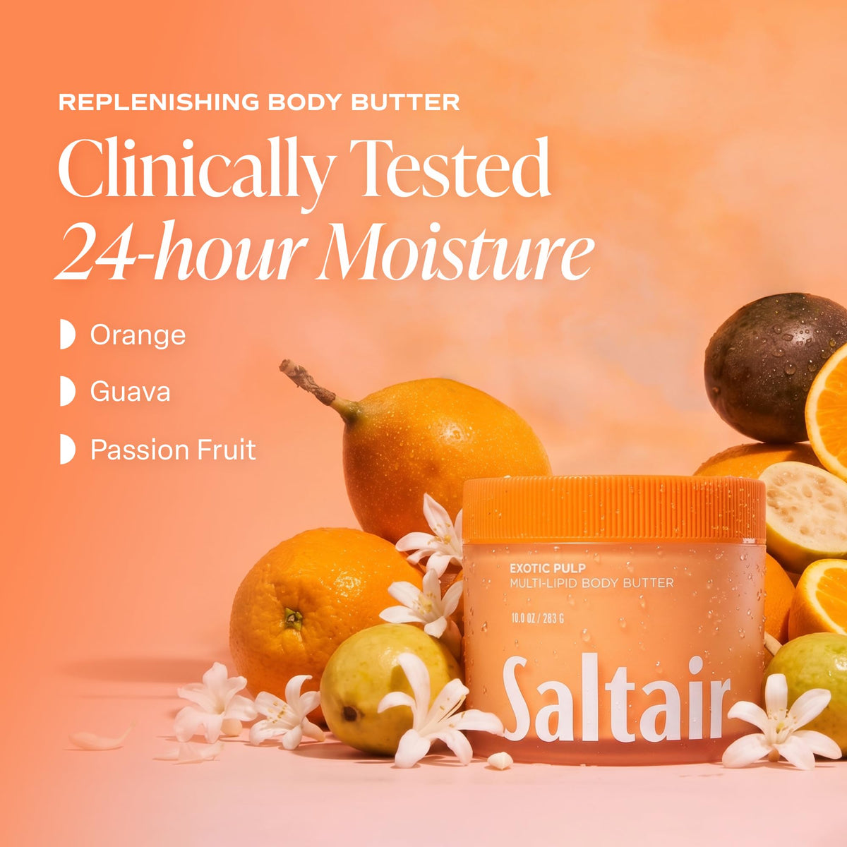 Close-up of Saltair cream texture highlighting rich, fast-absorbing consistency