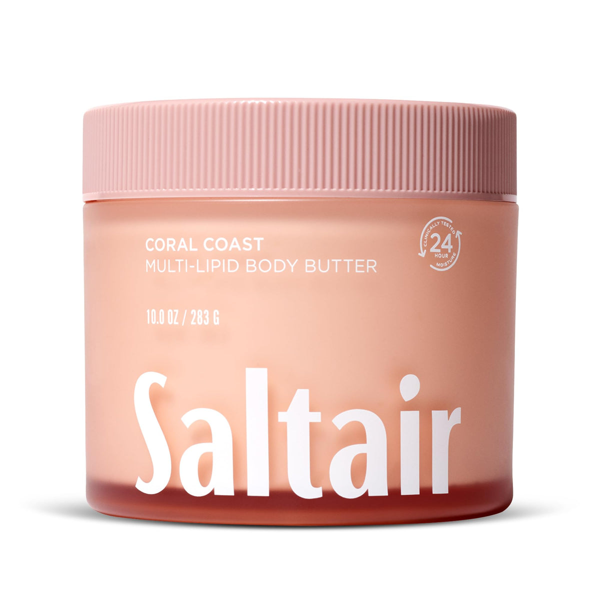 Saltair front jar showing Coral Coast label and hydrating benefit
