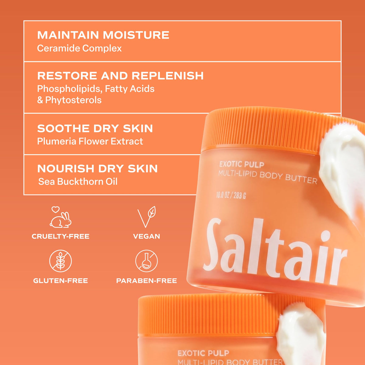 Saltair packaging label close-up displaying product claims and clean branding