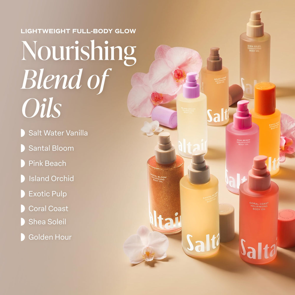 Applying Saltair body oil after shower to lock in moisture and scent