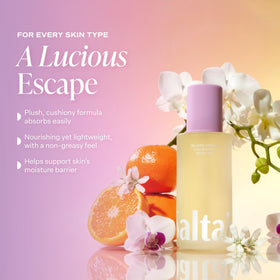 Saltair body oil being applied to damp skin for fast hydration benefit