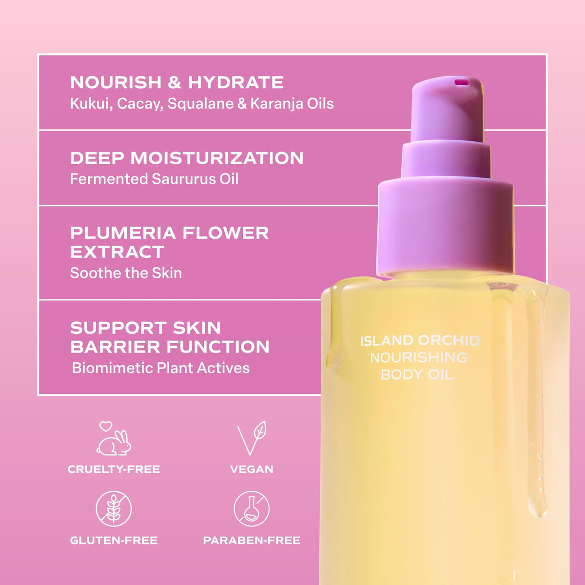 Saltair body oil in a beach bathroom setting evoking tropical fragrance mood
