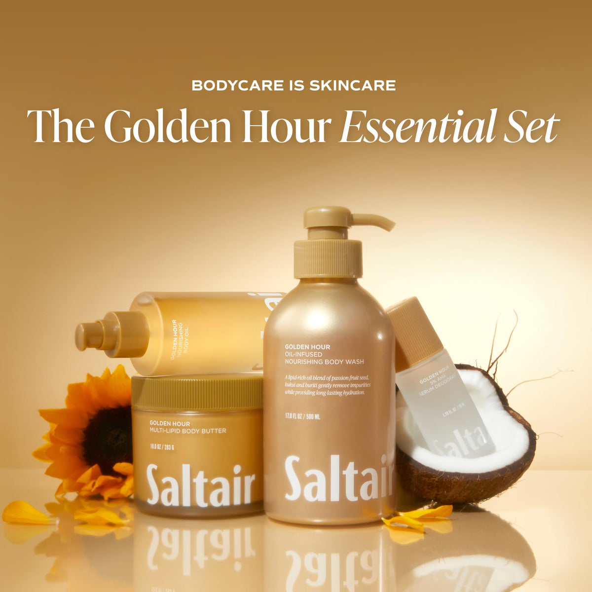 Saltair pump dispensing gel into hand for quick lather benefit