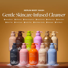 Close-up foam texture of Saltair showing moisturizing, creamy lather