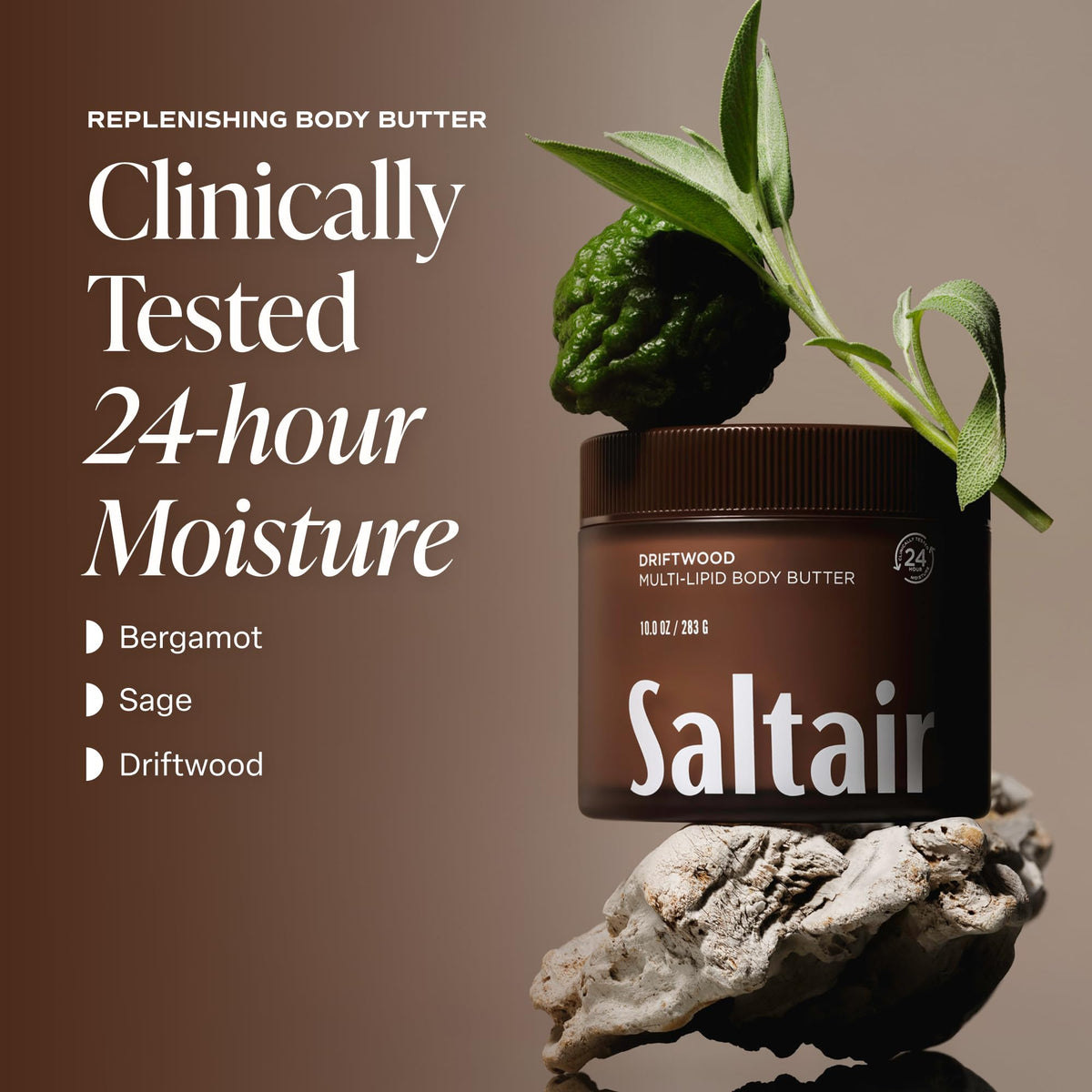 Saltair body butter texture close-up highlighting rich creaminess for deep moisturization