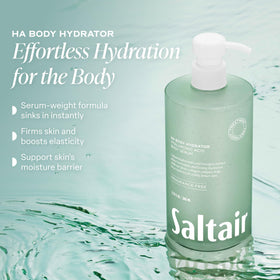 Saltair pump dispenser close-up illustrating easy, controlled dosing