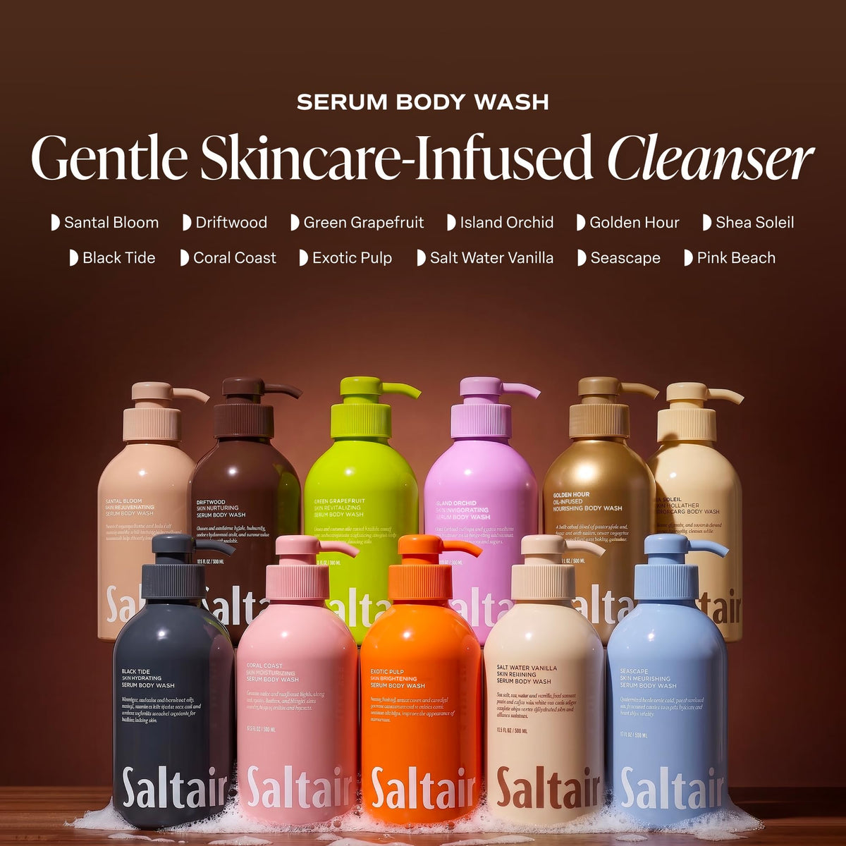 Saltair ingredient label highlighting hyaluronic acid and amino acids