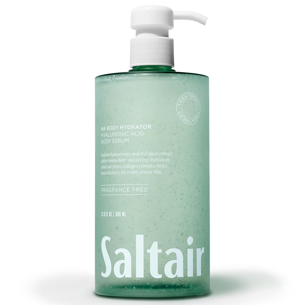 Saltair front 13oz pump bottle showing label and clean design benefits