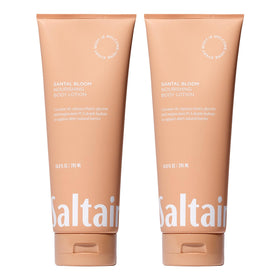 Saltair front packaging showing two 10oz Santal Bloom tubes and clear branding for convenience