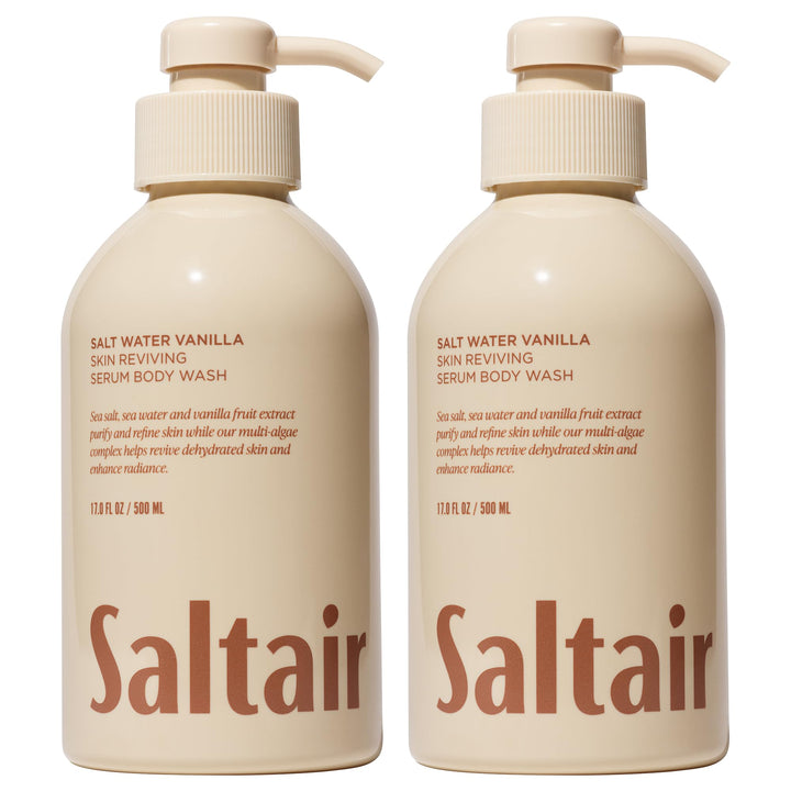 Saltair front packaging two bottles showing value and scent