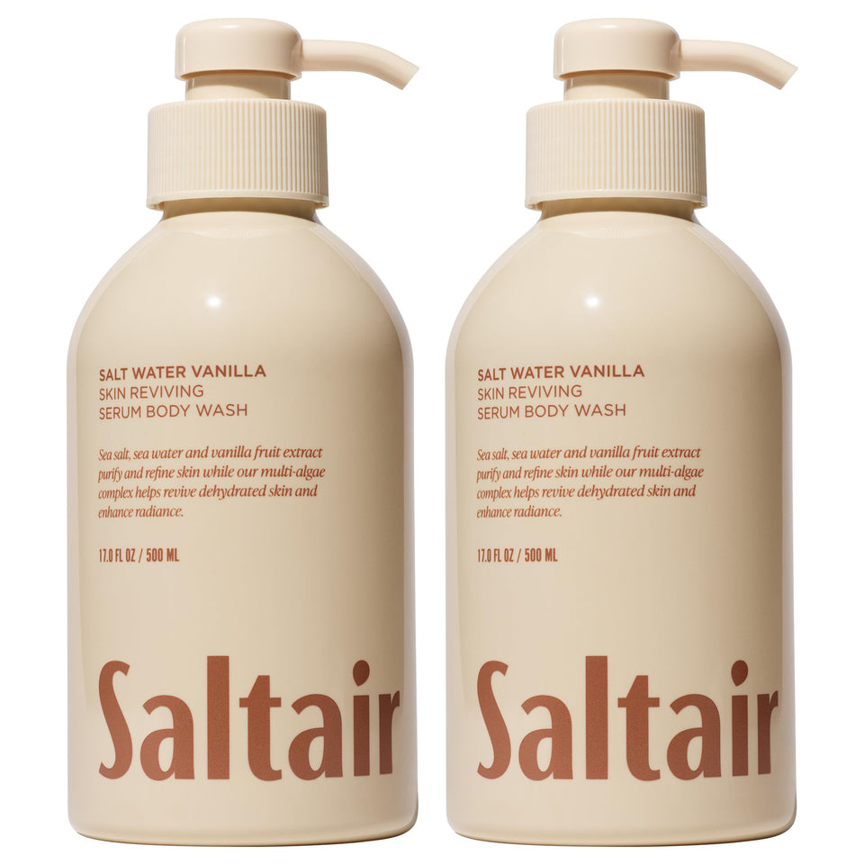 Saltair front packaging two bottles showing value and scent