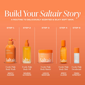 Saltair body wash in shower use producing creamy lather for smooth skin benefit