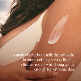 Saltair KP Body Milk application on arm demonstrating smoothing effect