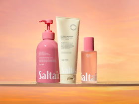 Saltair KP Body Scrub in bathroom setting suggesting routine-friendly convenience
