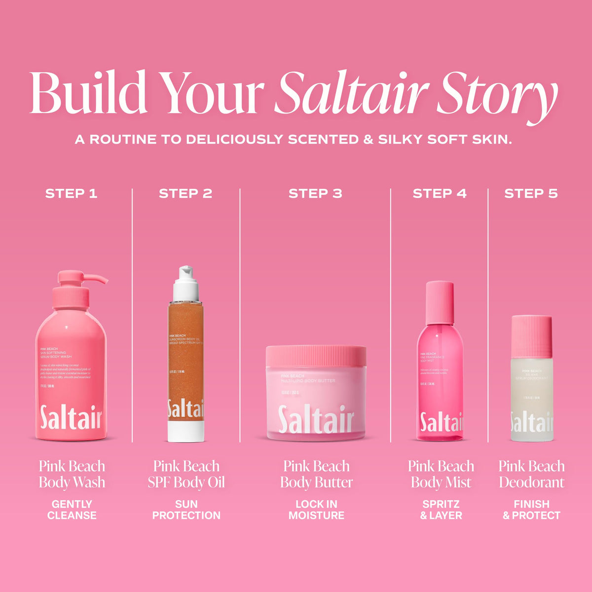 Saltair product label close-up highlighting SPF 50 and vegan benefits