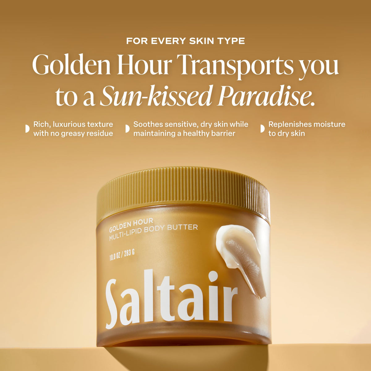 Saltair label close-up highlighting ceramides and supportive ingredients