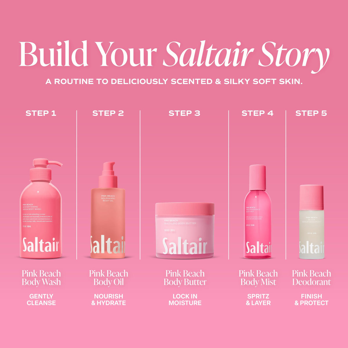 Saltair product label close-up showing vegan, cruelty-free, paraben-free benefits