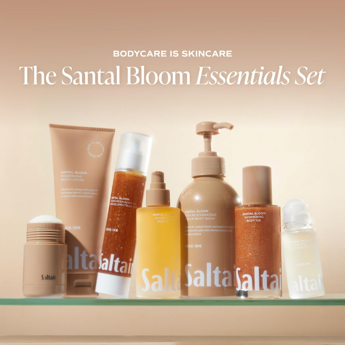 Saltair shimmering oil texture pouring to show lightweight, fast-absorbing finish benefit