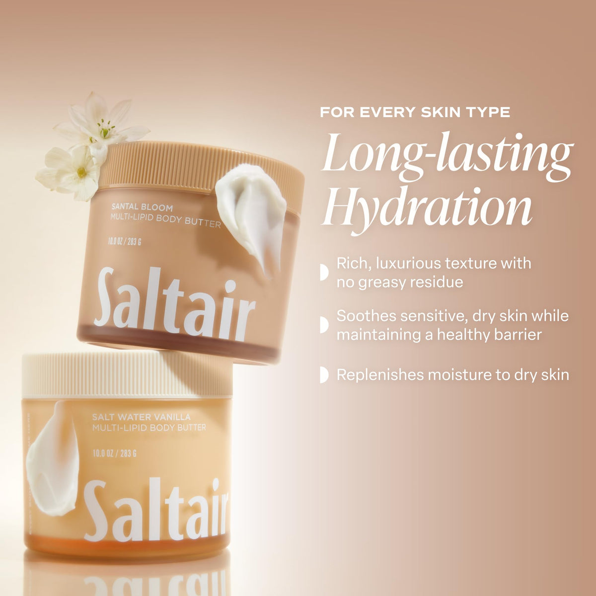 Saltair open jar top view revealing creamy consistency for fast absorption