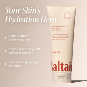 Saltair open tube with cream on nozzle showing easy dispensing and quick absorbency