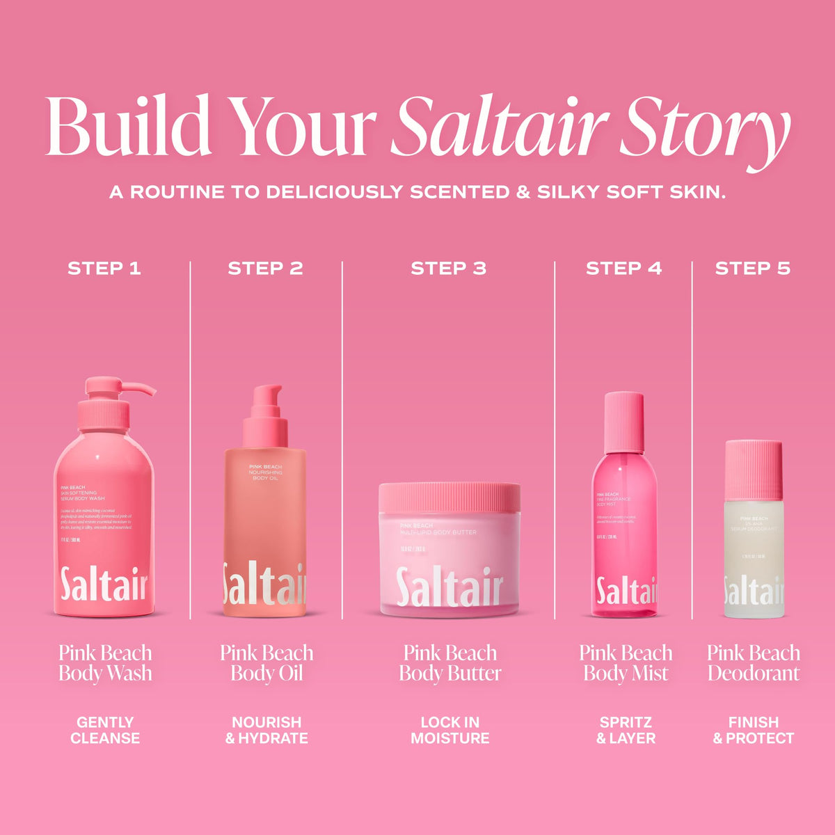 Saltair with kukui and moringa oils showing natural botanicals for nourishment