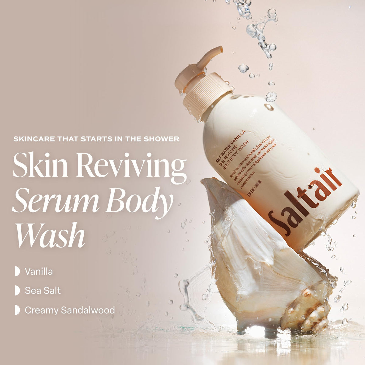Saltair pump closeup with smooth gel texture and easy dispensing