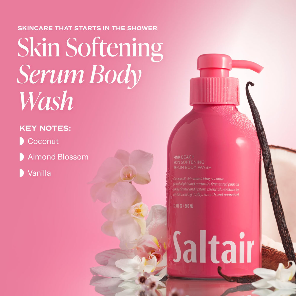 Saltair pump dispenser detail highlighting easy, controlled product dispensing