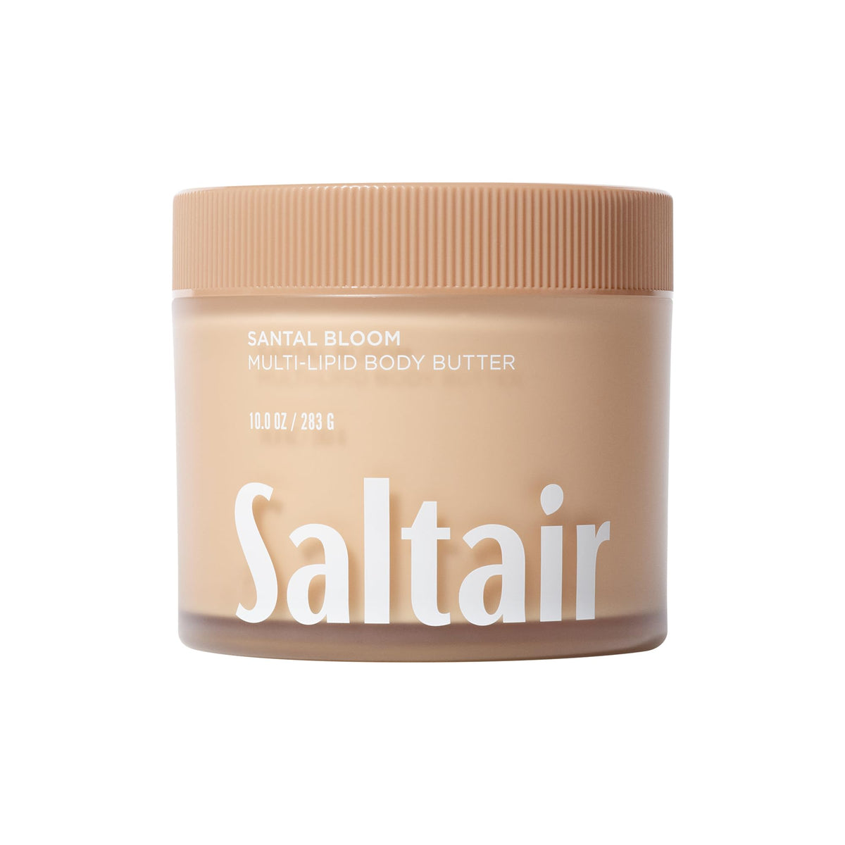 Saltair jar front view showing Santal Bloom scent and nourishing formula benefits