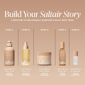 Clear shot of Saltair ingredient label featuring Vitamin C and Niacinamide for skin support