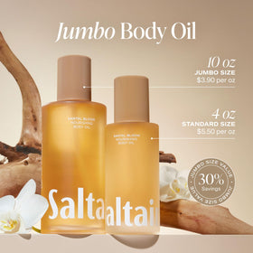 Saltair oil warmed in palms before application for smooth hydration