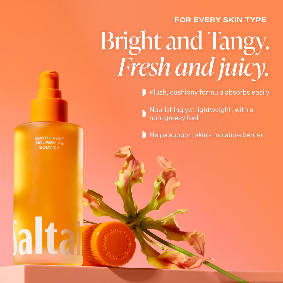 Saltair with oranges and guava representing Exotic Pulp uplifting scent