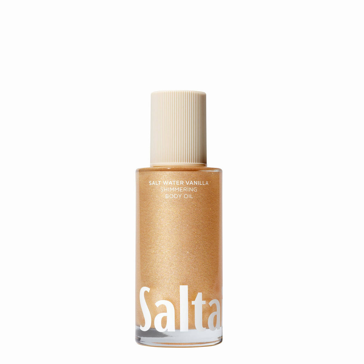 Saltair bottle in beach-style bathroom scene evoking warm, vanilla scent