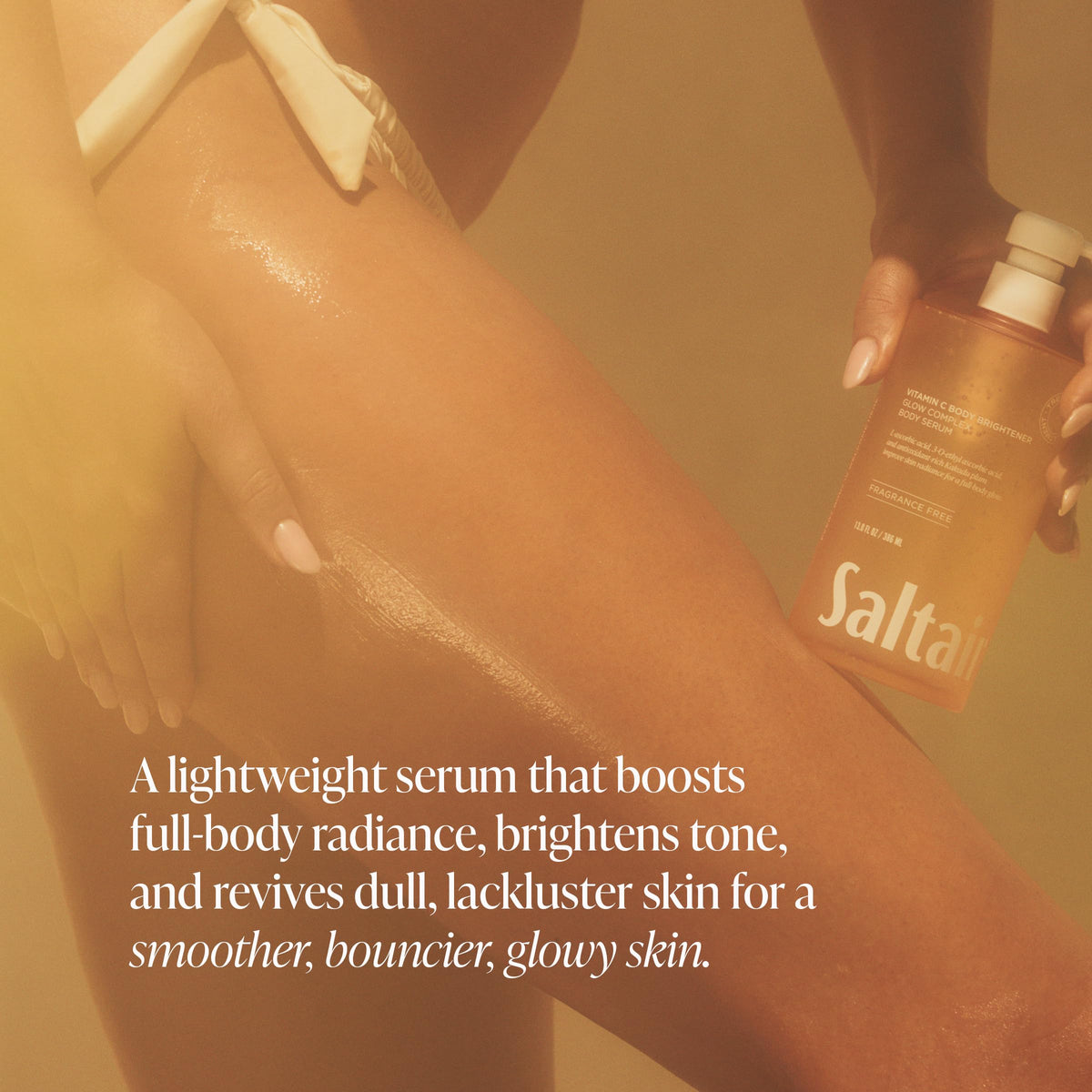 Saltair size comparison next to hand illustrating portable bottle and travel convenience