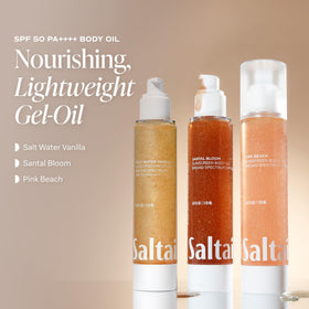 Saltair bottle held in hand for scale showing convenient 4oz pump for trips