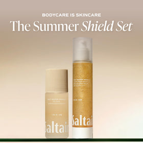 Saltair applying SPF oil to arm illustrating even coverage and moisturizing benefit
