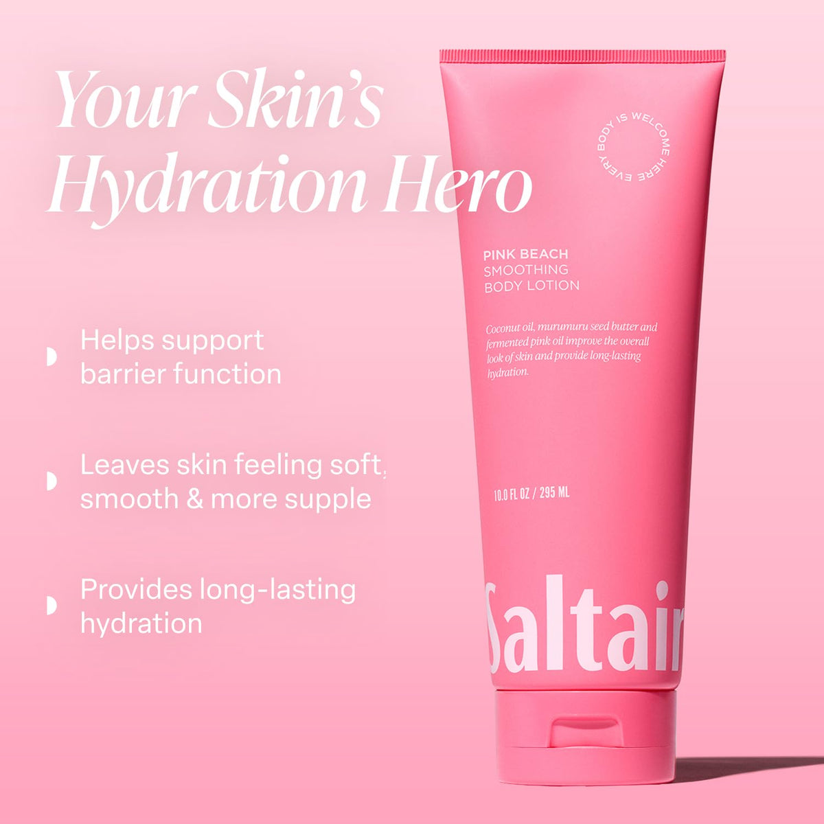 Saltair close-up of lotion texture highlighting creamy hydration