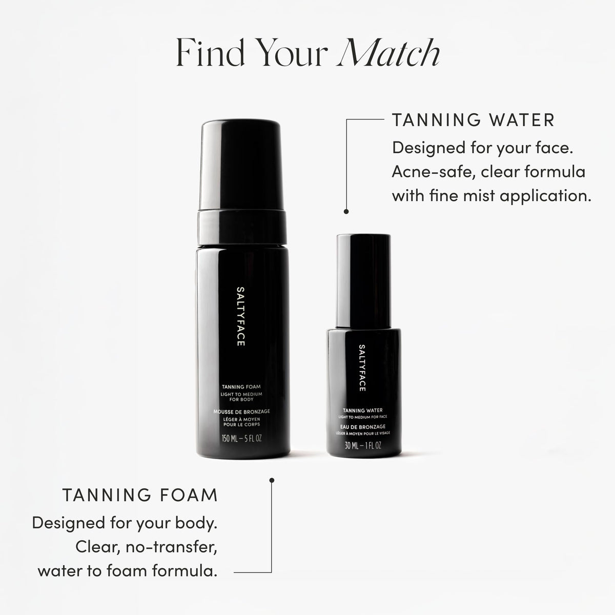 SALTYFACE ingredients label close-up, emphasizes clean botanicals benefit