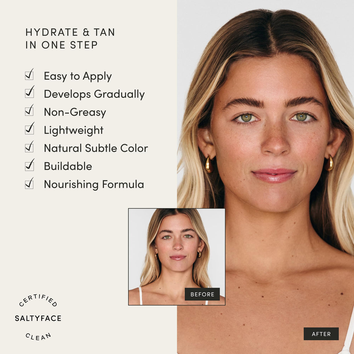 SALTYFACE pump dispensing product for easy controlled application